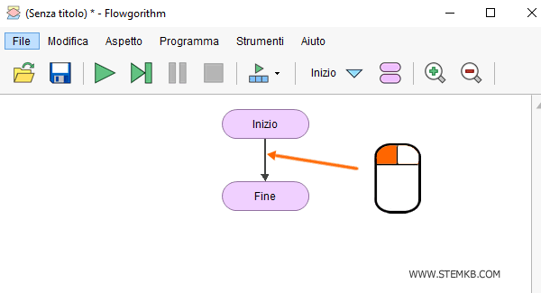 clicca sulla freccia