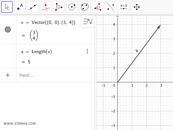 esempio di calcolo del modulo o norma del vettore