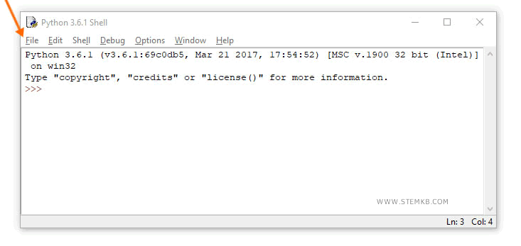 premere sulla voce di menu File in alto a sinistra