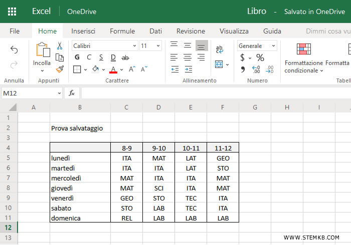 il file viene aperto su Office Online