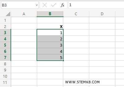 digita la variabile X