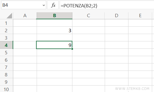come calcolare la potenza su Excel