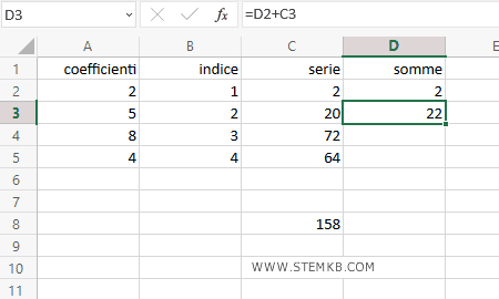 copia la cella D3 nell'intervallo D4:D5