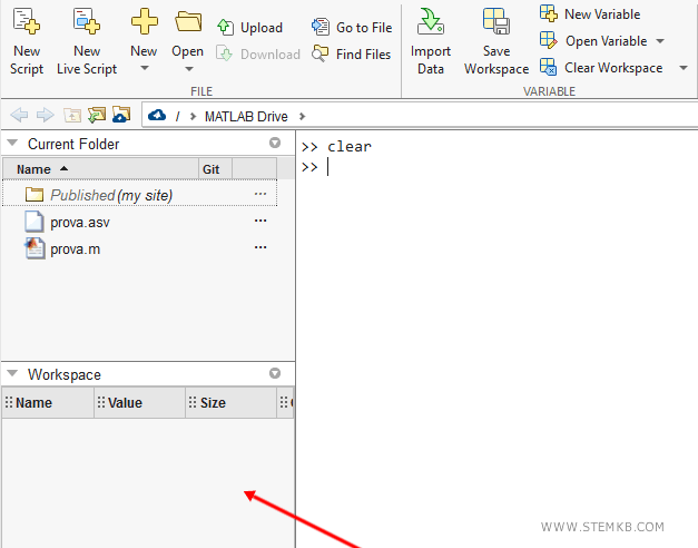 come resettare il workspace