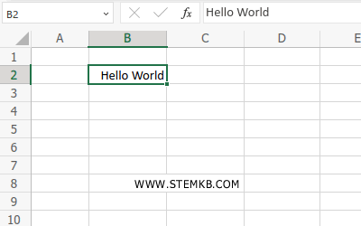 digita qualcosa nella cella B2