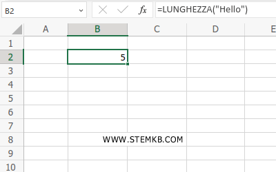 la stringa &egrave; composta da 5 caratteri