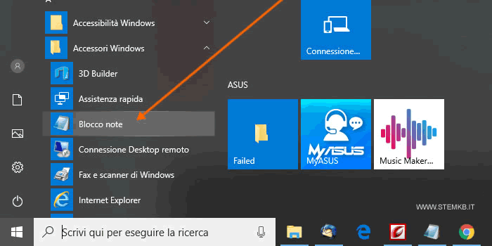 come aprire il Blocco Note di Windows