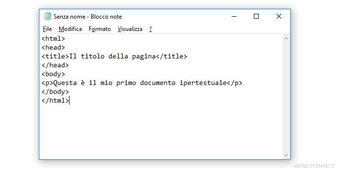 il documento ipertestuale non &egrave; pi&ugrave; vuoto