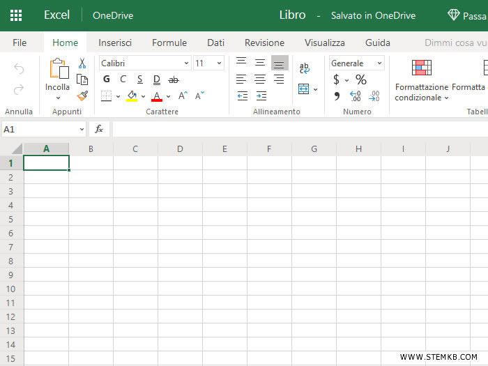 il foglio di calcolo excel online