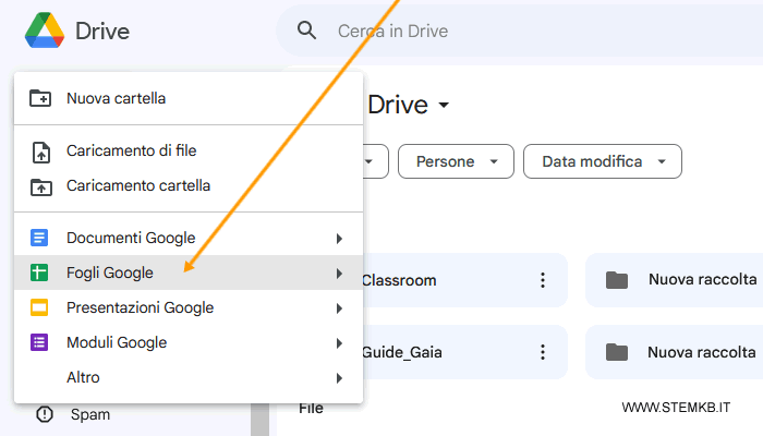 come creare un nuovo foglio di calcolo su Google Fogli