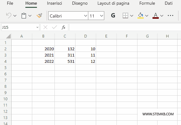 seleziona Elimina riga