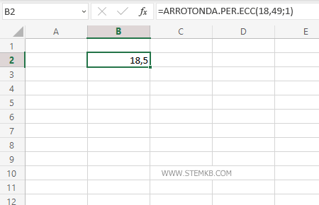 il numero arrotondato è 18.5