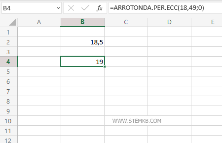il numero arrotondato è 19