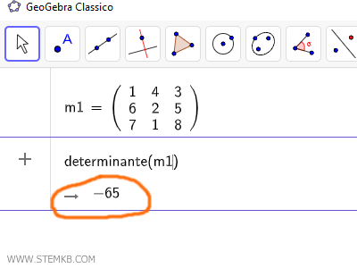 il calcolo del determinante della matrice