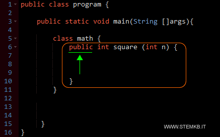 indica la visibilit&agrave; del metodo