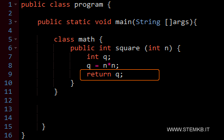 aggiungi l'istruzione return