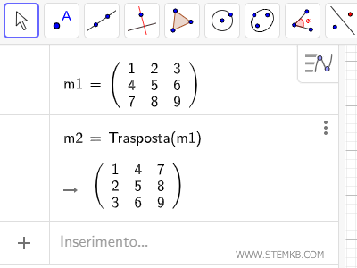 come fare una matrice trasposta