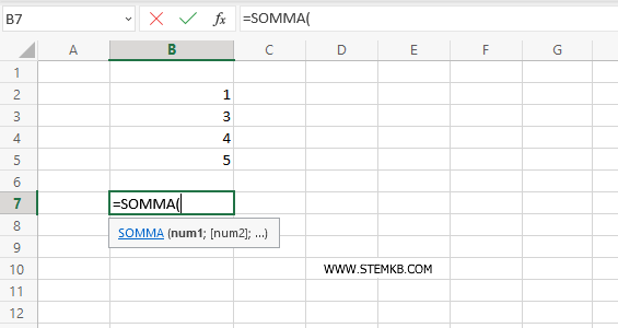 completa i parametri della funzione