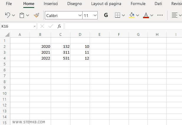 seleziona Elimina colonna