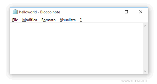 apri l'editor di testo di Windows