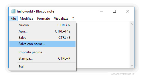 seleziona file e salva con nome