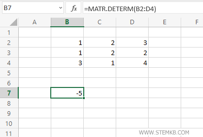 il determinante della matrice