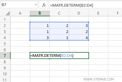 come si calcola il determinante