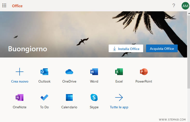 l'interfaccia di Office online