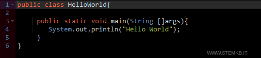 il primo programma in java (esempio)