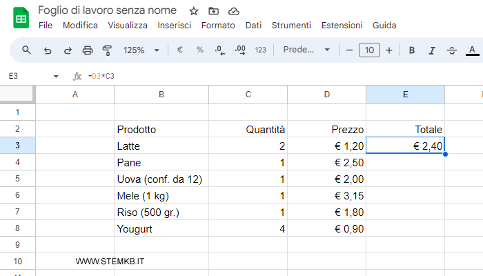un esempio di espressione