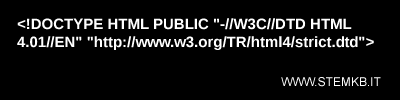 esempio doctype del HTML 4.01