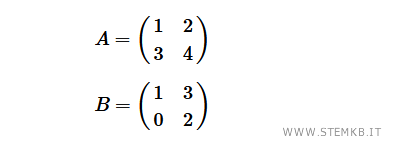 due matrici quadrate 2x2