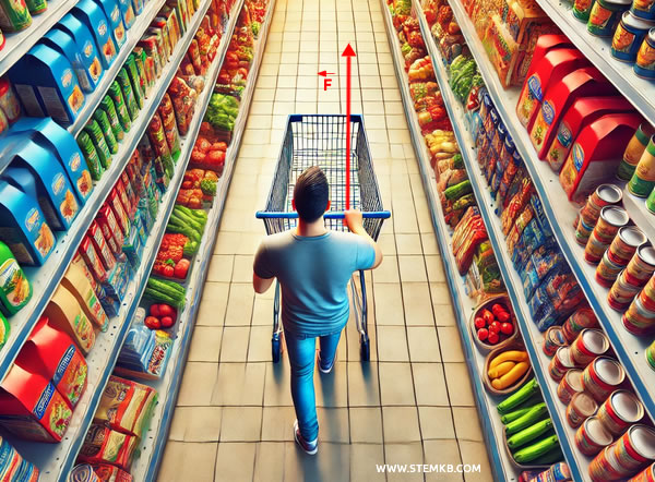 la forza mentre si spinge il carrello