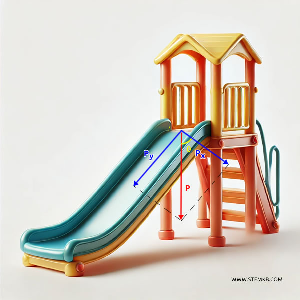 esempio di scomposizione della forza peso