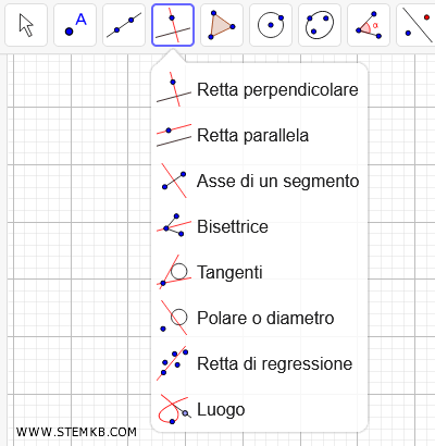clicca sullo strumento Retta perpendicolare