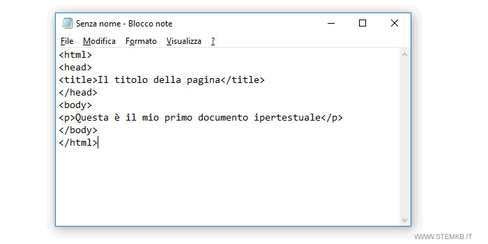 il documento ipertestuale non è più vuoto