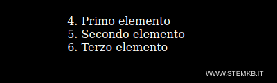 l'attributo start=4