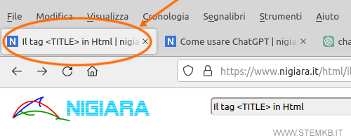 dove si vede il contenuto del tag title