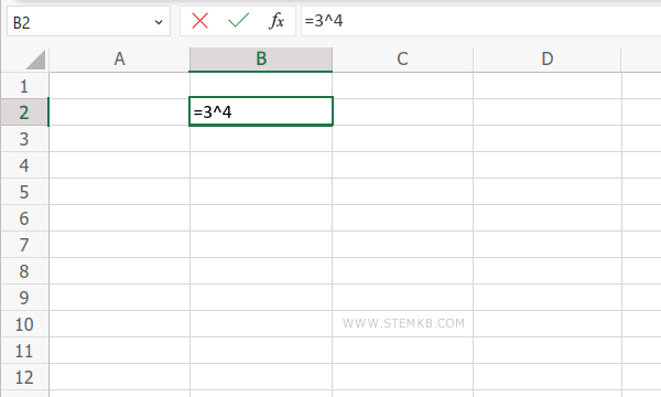 la potenza calcolata tramite l'operatore ^