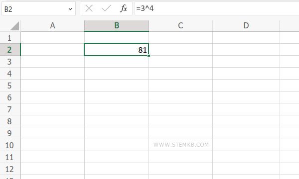 il numero 3 elevato alla quarta &egrave; uguale a 81