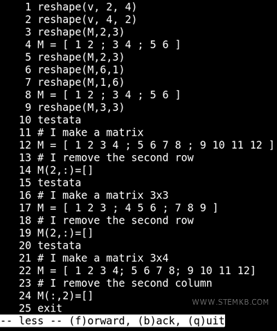 lo storico dei comandi