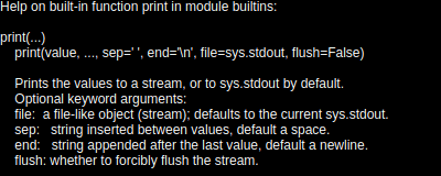 il risultato della ricerca nella documentazione di Python