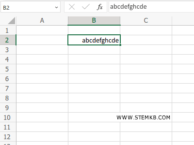 digita un testo nella cella B2