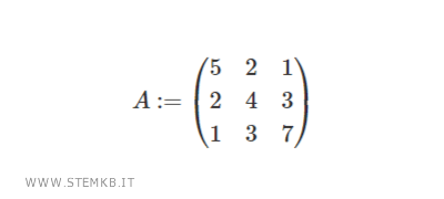 un esempio di matrice quadrata