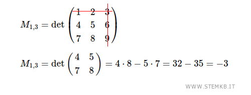 calcolo del minore M1,3