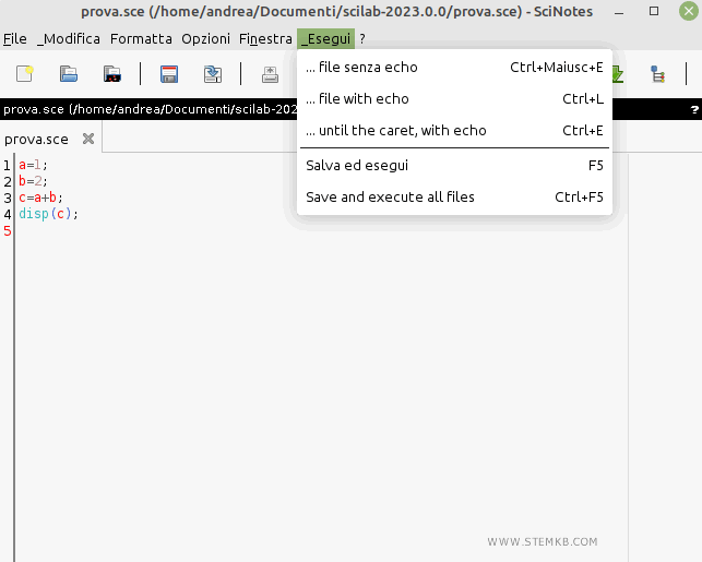 come eseguire lo script