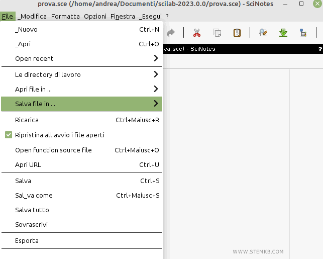come salvare un file
