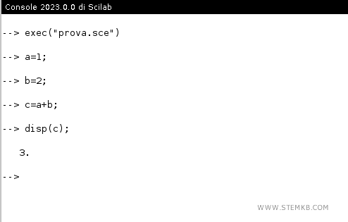 i risultati dell'esecuzione dello script