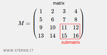 un esempio di sottomatrice