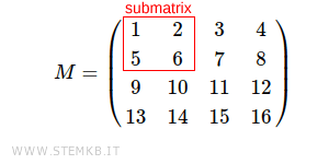 la sottomatrice quadrata 2x2